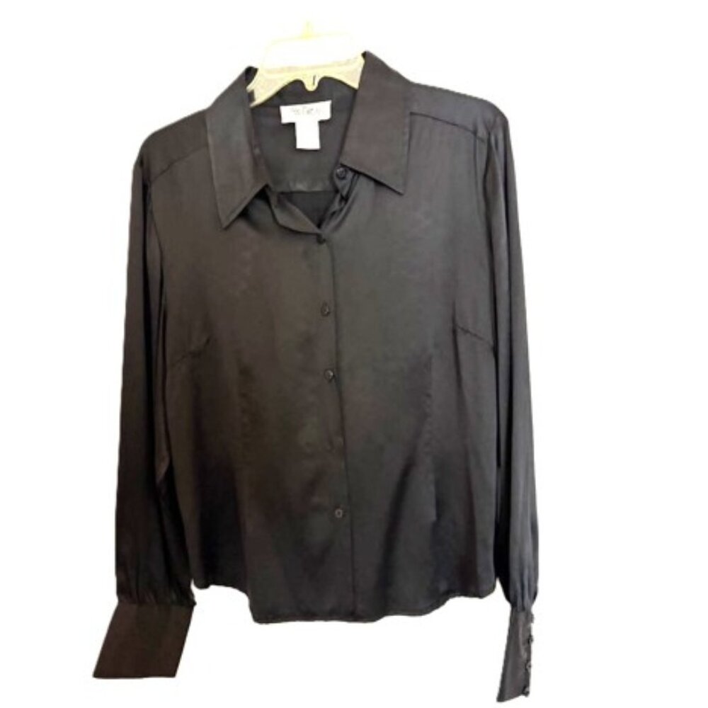 Y2K Vintage Bob Mackie Studio Glam 100% Silk Blouse Sz Medium